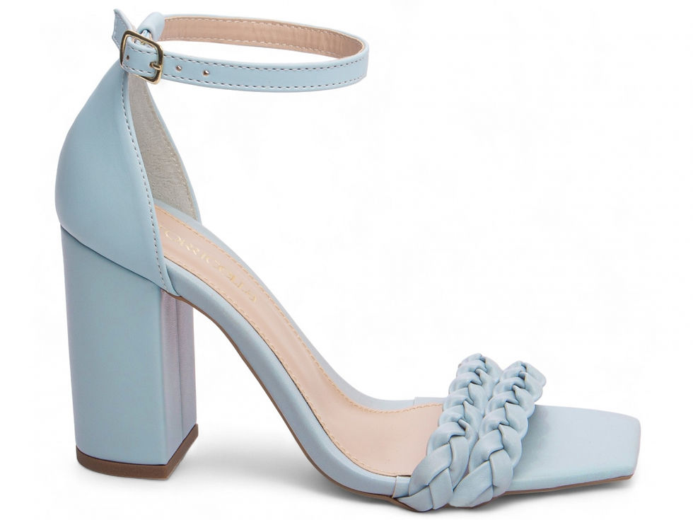 Sandalia Salto Grosso Alto Trança Dupla