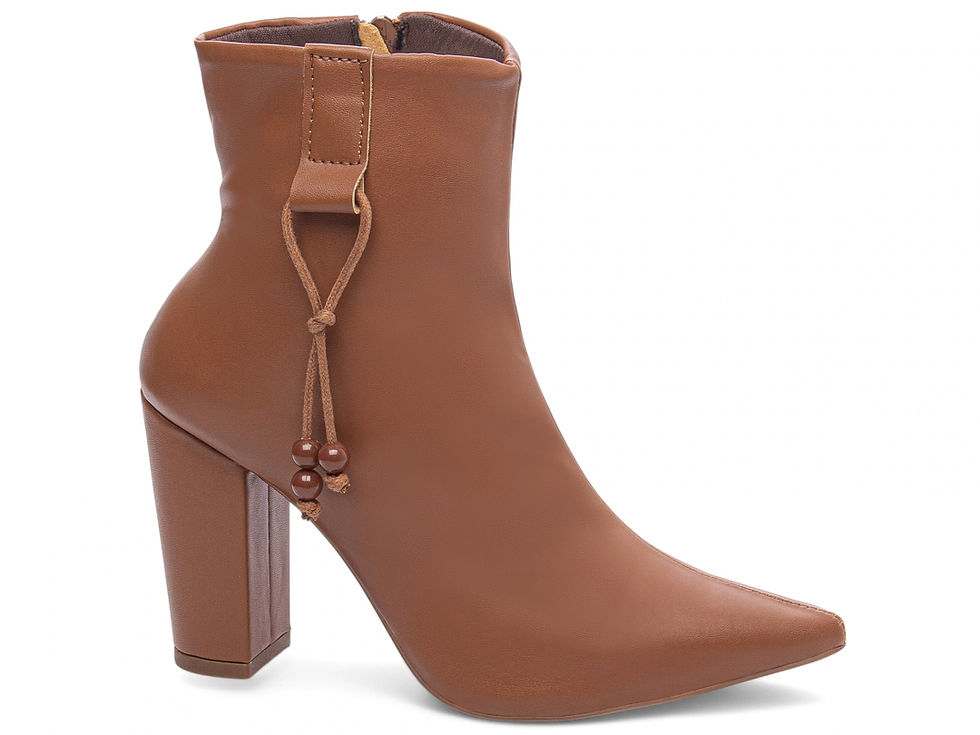 Bota CanoMédio Salto Alto Grosso Ajuste Ziper Lateral Cordão Lateral Lado Fora