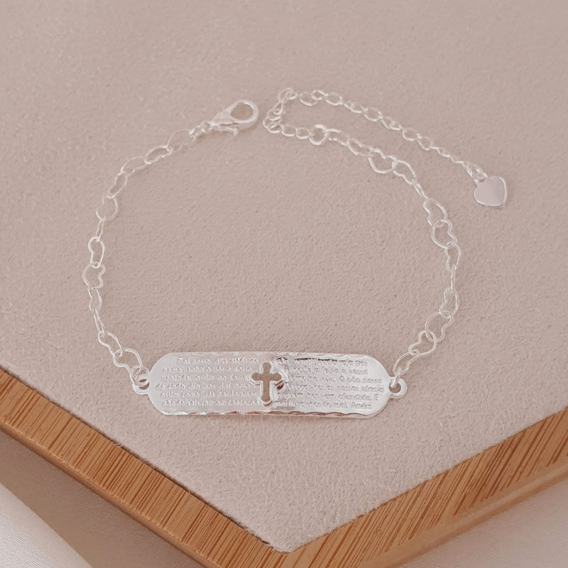 Pulseira Oração Pai Nosso Folheada
