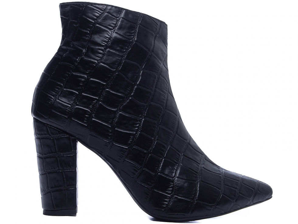 Miniatura: Bota Cano Curto Bico Fino   Napa Croco