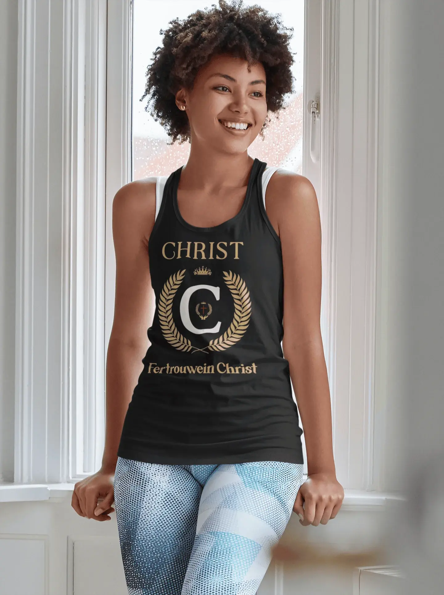 #49. Tank (Black Only) Women "Christ-Life" (Amber Logo)