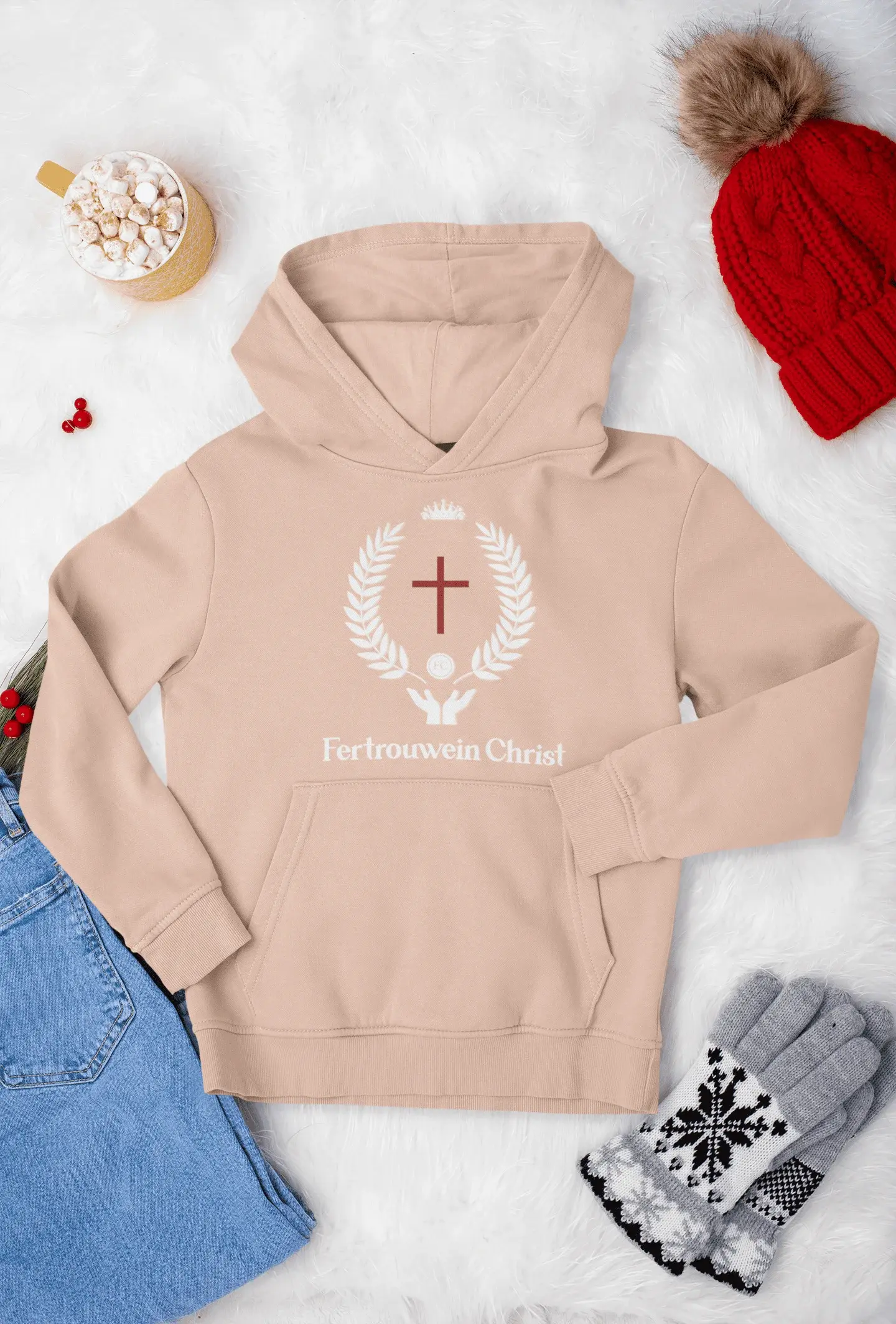 #26. Hoodie (Color Options) Women "Genesis" (White Logo)