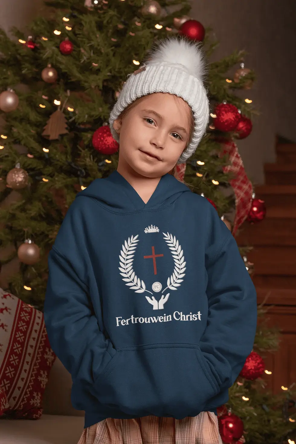 Thumbnail: #67. KIDS Hoodie (AGE 2-6) (Color Options) "Genesis" (White Logo)