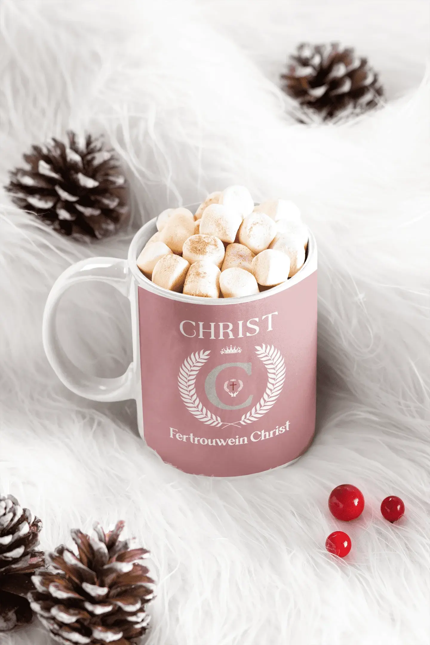#108. Pink Coffee Mug (Christ-Life Design) 11oz, 15oz (White Logo)