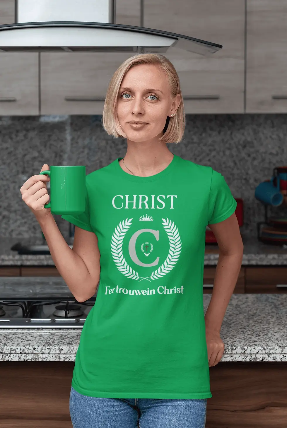Thumbnail: #42. REGULAR Fit T-shirt (Color Options) Women "Christ-Life" (White Logo)