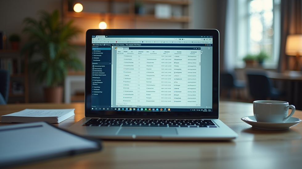 Eye-level view of a laptop screen displaying tax software interface