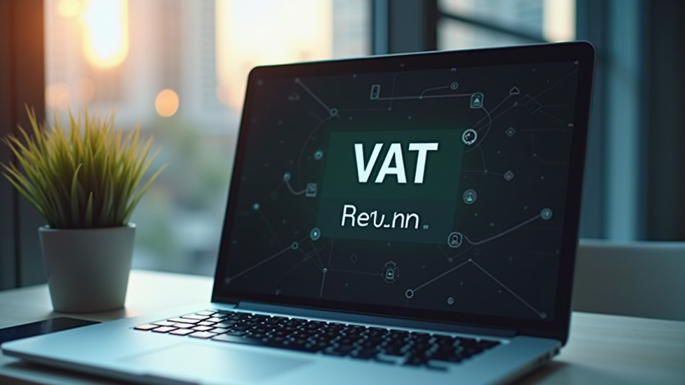 Eye-level view of a laptop screen showing VAT return form