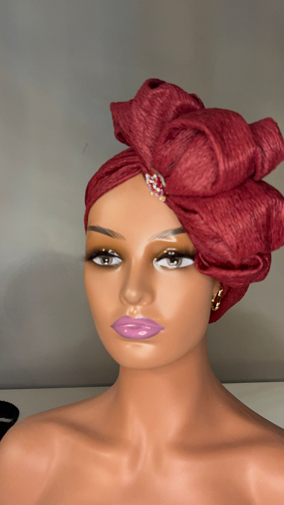 Thumbnail: Royal Hibiscus Turban Headwear with Floral Accent and Elegant Design 