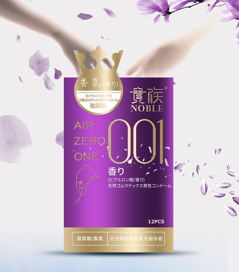 Noble 001 Violet Condom ស្រោមអនាម័យស្តើង001 ក្លិនផ្កា