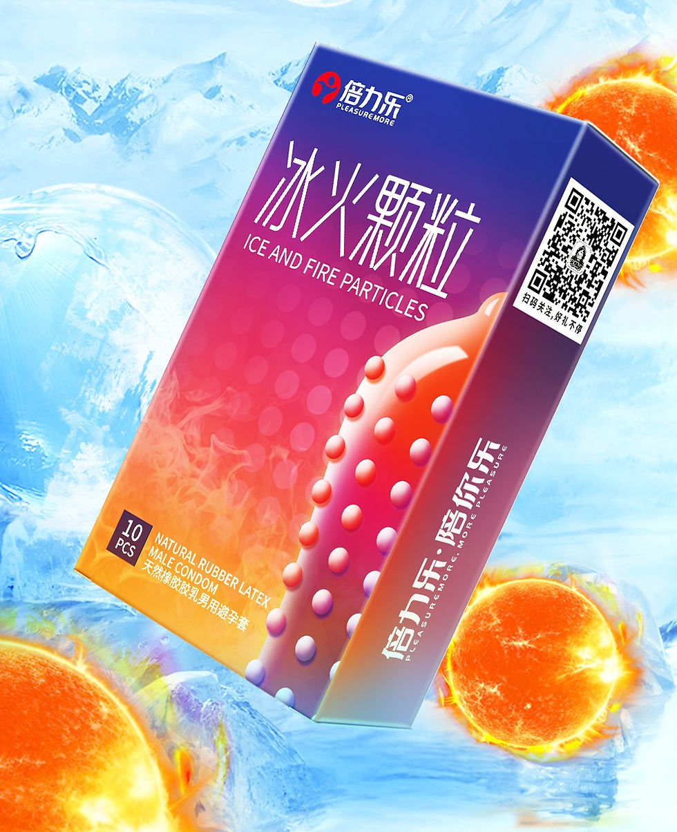 Thumbnail: PM Ice and Fire Particles Condom ស្រោមអនាម័យគ្រើមគ្រាប់ធំ ត្រជាក់កក់ក្តៅ