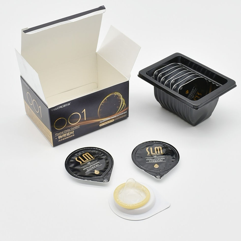 Thumbnail: SLM 001 Black Condom ស្រោមអនាម័យ​ស្តើង 001 គ្រើម ឆ្នូត
