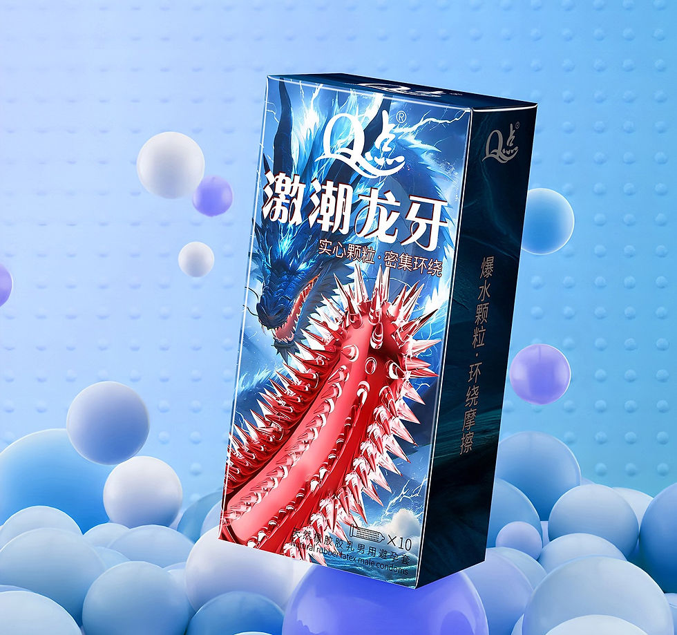 QP Dragon Fang Condom ស្រោមអនាម័យគ្រាប់គ្រើមបន្លា