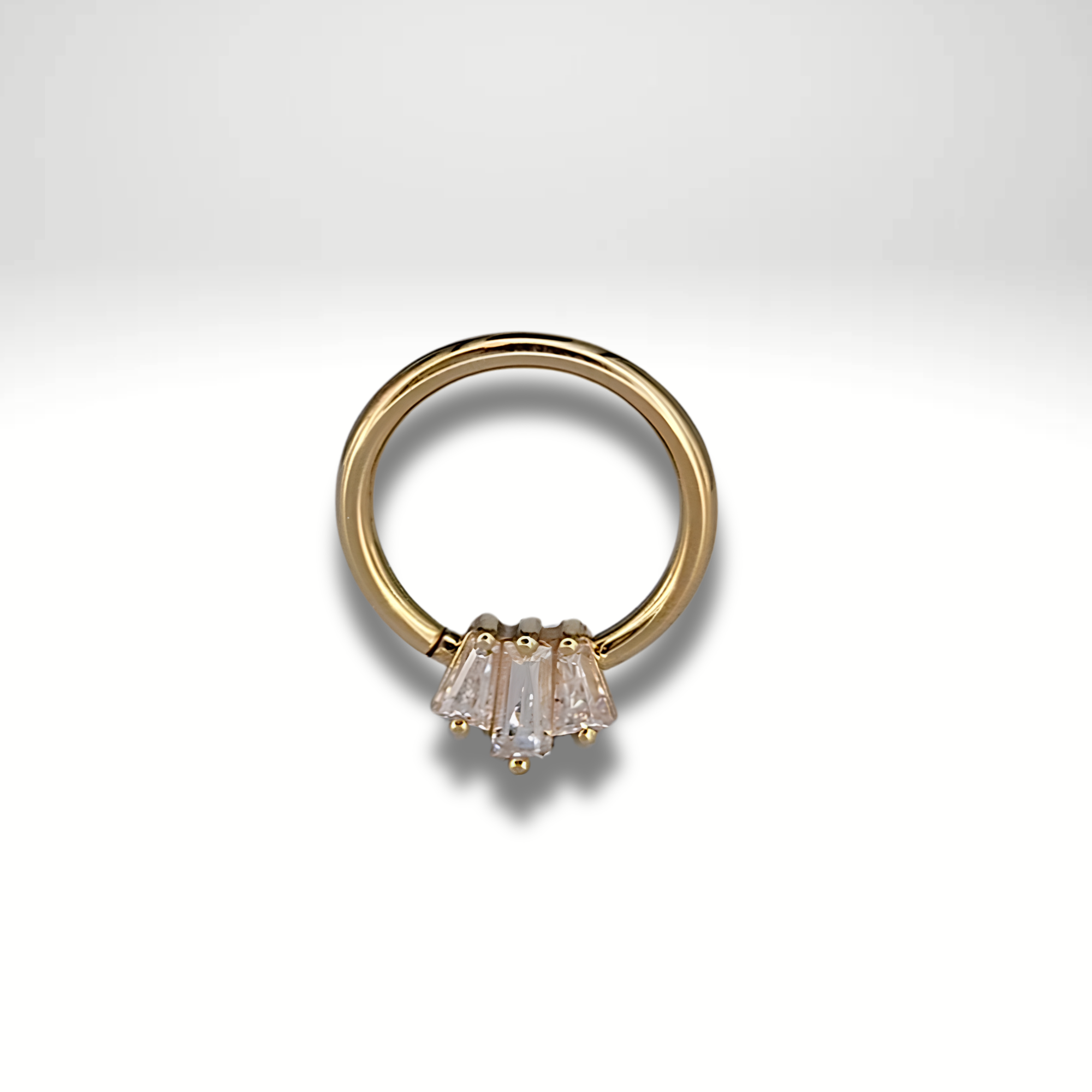 Oceane 3 Ring - Baguette Tapered Fan Gems (YG)