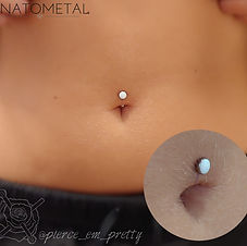Floating Navel with White Opal Cabochon from Anatometal