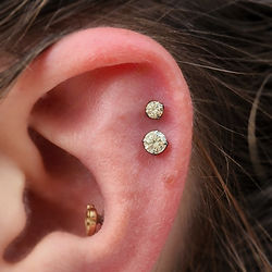 Double Helix with Titanium Descending Gems in Champagne Colour