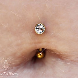 Anodized Floating Navel with White CZ Flat Top