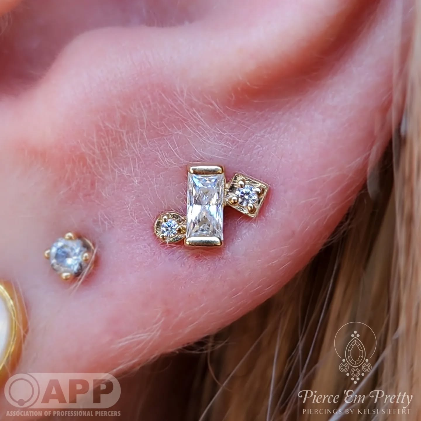 3rd Earlobe with Yellow Gold BVLA Jewelry
