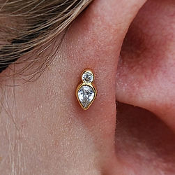 Forward Helix with Yellow Gold Icon End from Anatometal