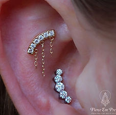 Yellow Gold Dangle with White CZ