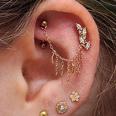 Mixed Rose Gold & Anodized Titanium Ear Curation