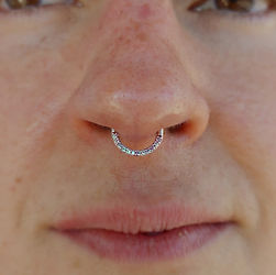 Septum with Gemmed Hinge Ring from Buddha Jewelry