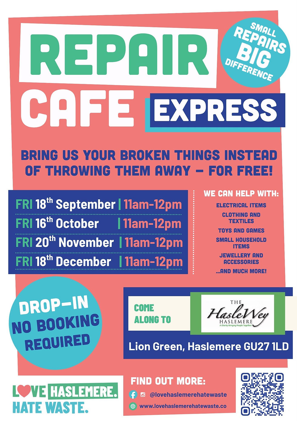 Repair Café Express is Coming to Haslewey!