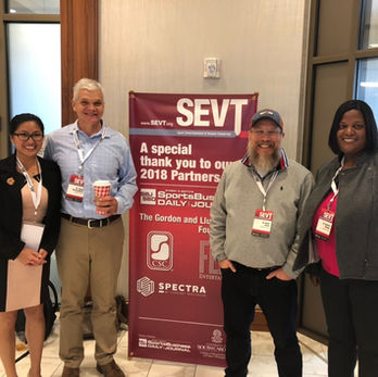 University of Florida attendees at the Venues Tomorrow Conference hosted by the University of South Carolina, engaging with industry leaders on the future of venue management and live entertainment.

