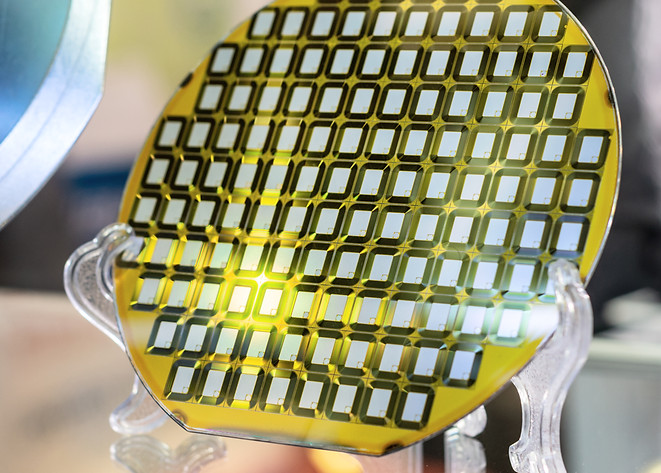 Silicon wafer, detail of a silicon wafer
