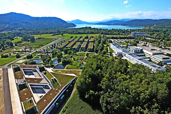 aerial view lake side park