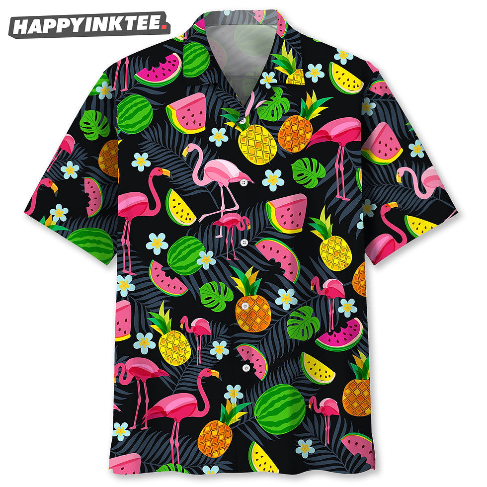 Flamingo Tropical Trendy Hawaiian Shirt