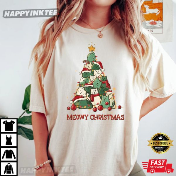 Funny Christmas Cat Lover Gift Comfort Colors T-Shirt