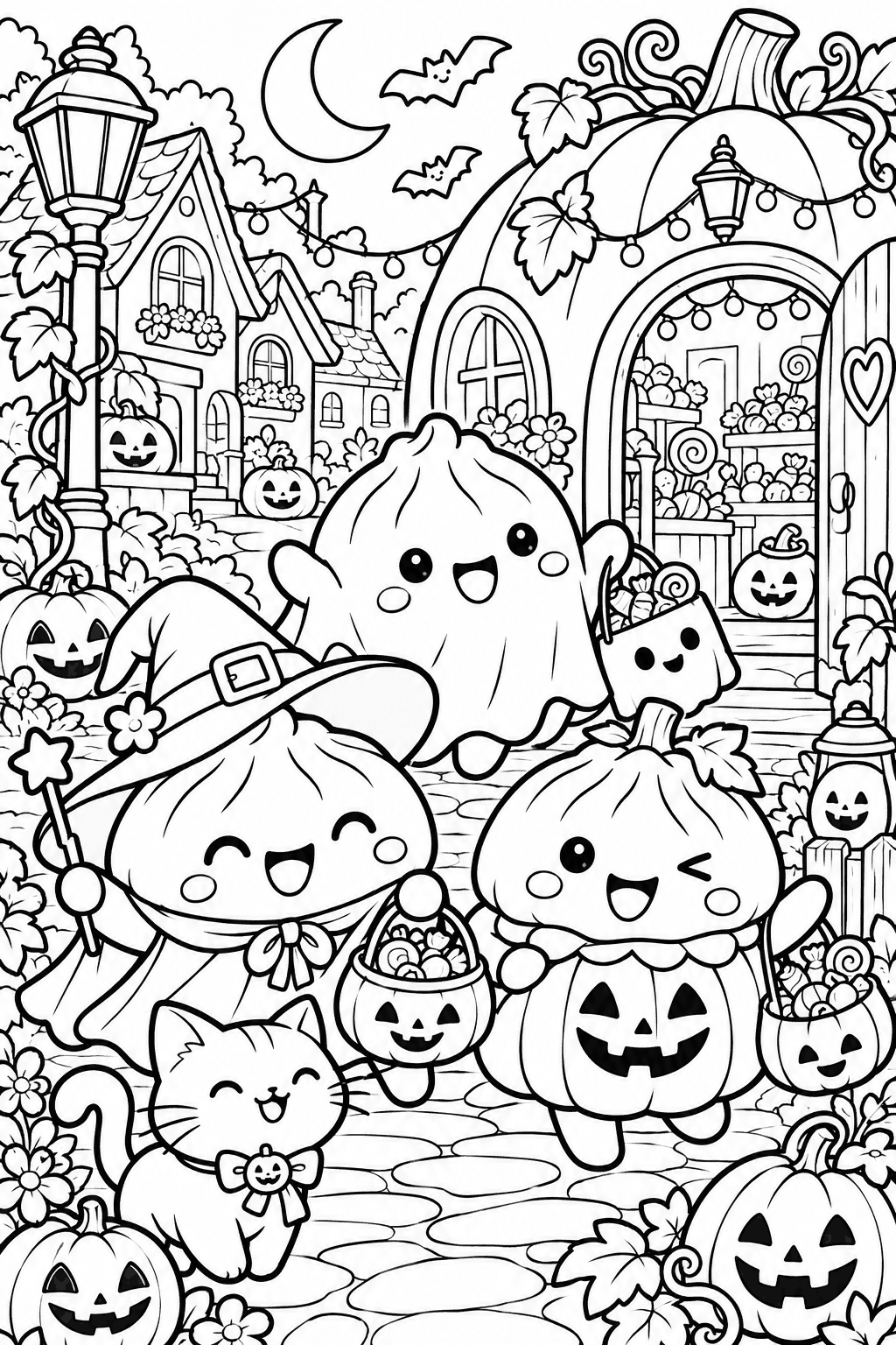 Dumplings disfrazados recorren un simpático pueblo de Halloween