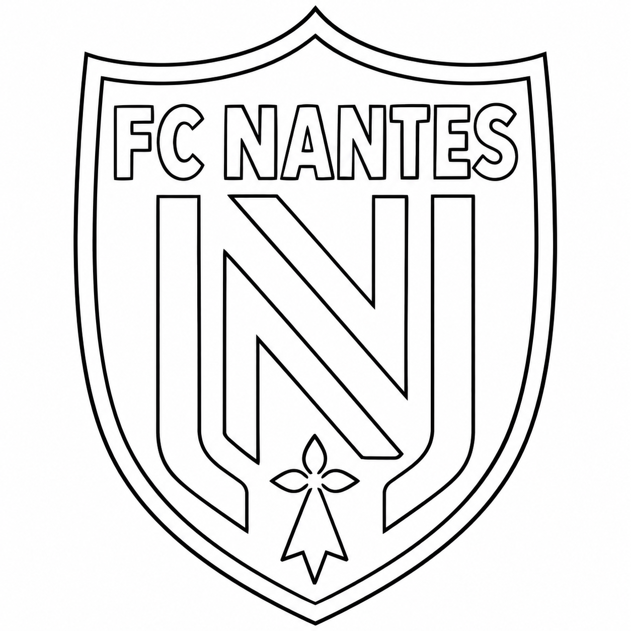 Coloriage logo FC Nantes à imprimer gratuitement