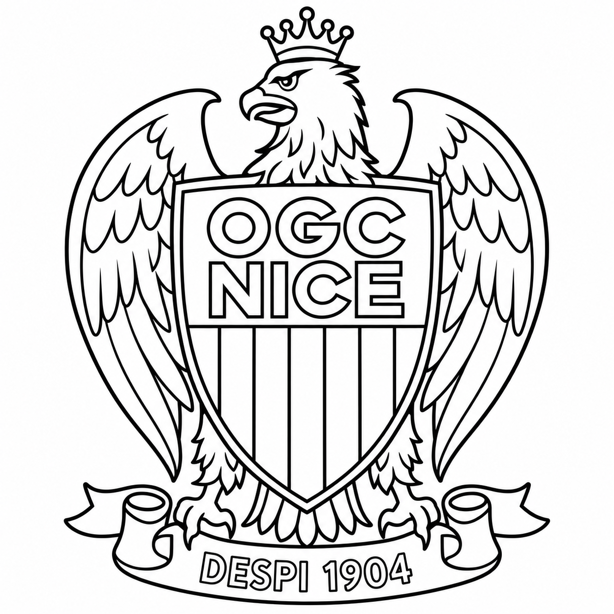 Coloriage logo OGC Nice à imprimer gratuitement