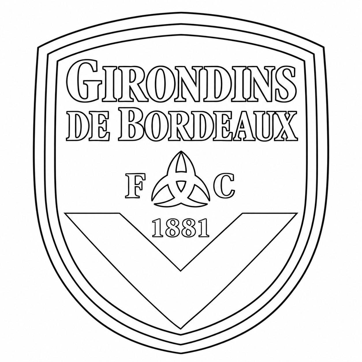 Coloriage logo Girondins de Bordeaux à imprimer gratuitement