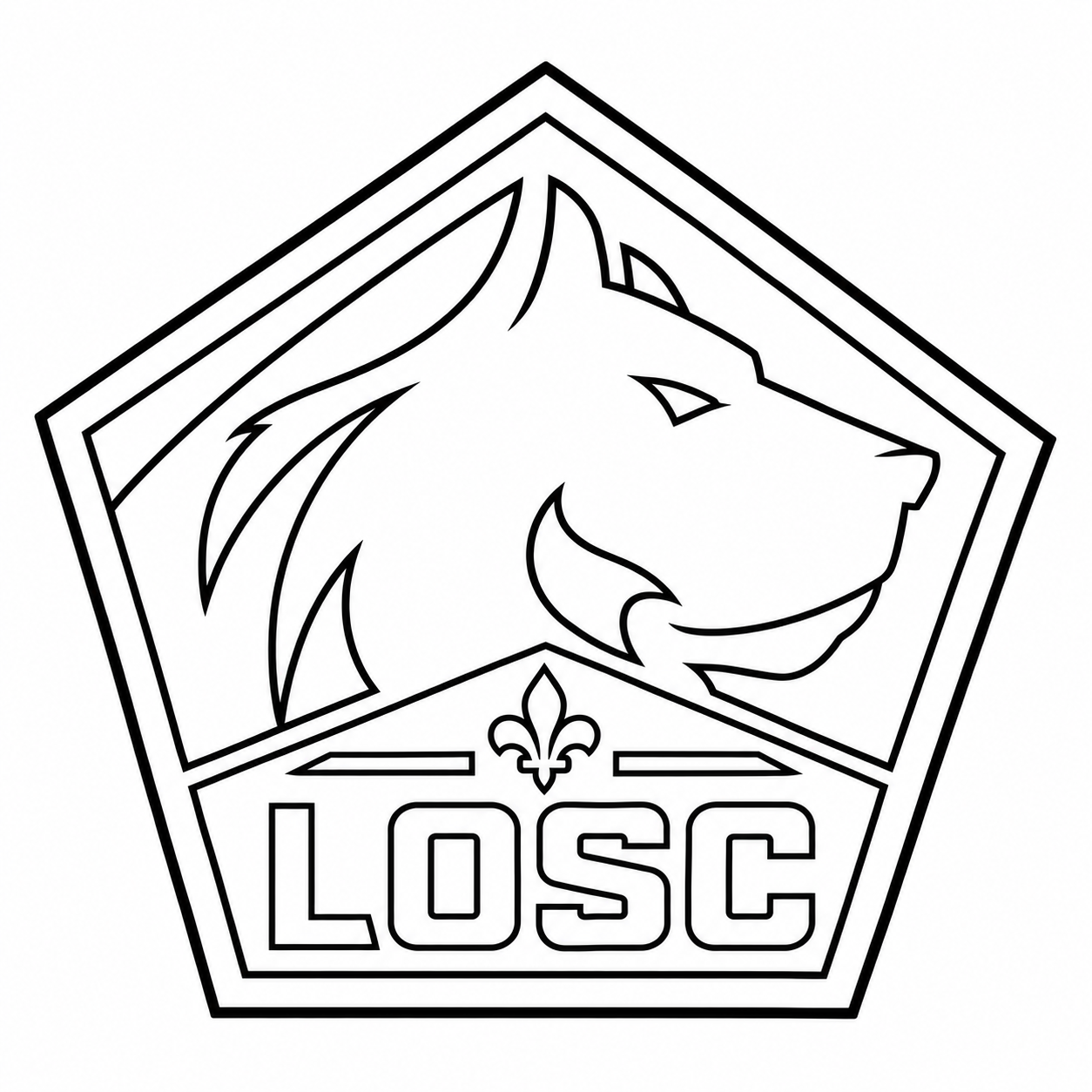 Coloriage logo LOSC Lille à imprimer gratuitement