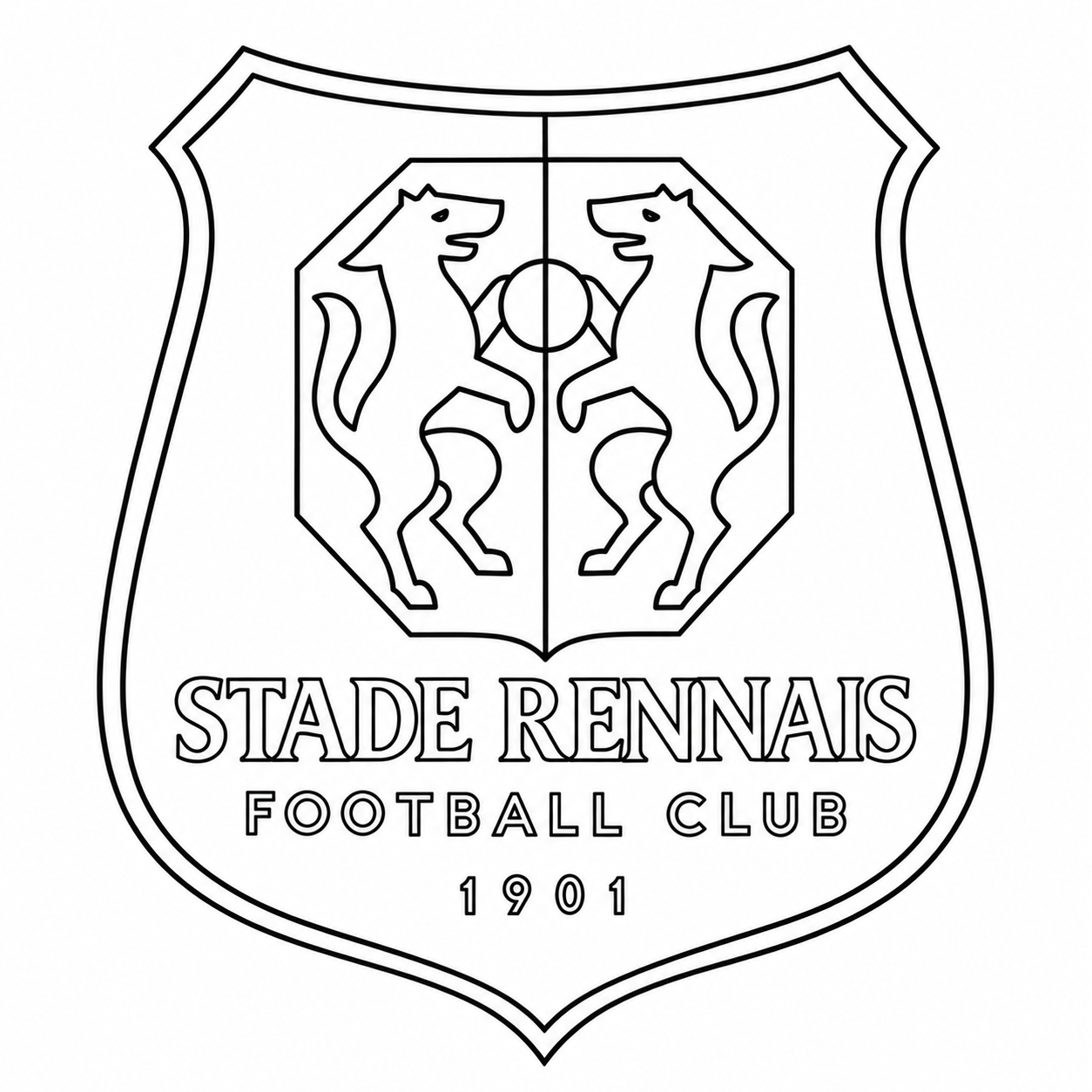 Coloriage logo Stade Rennais à imprimer gratuitement