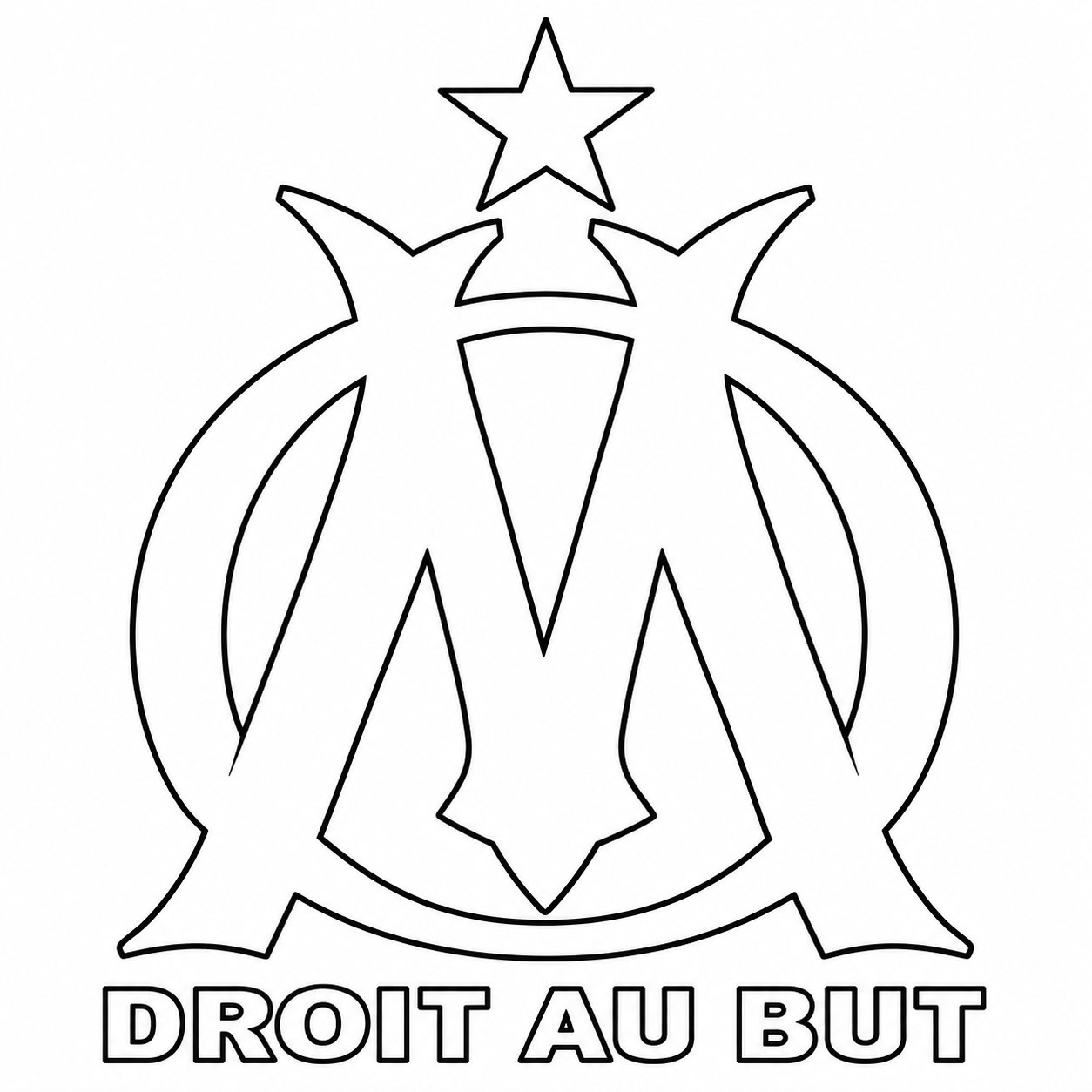 Coloriage logo Olympique de Marseille OM à imprimer gratuitement