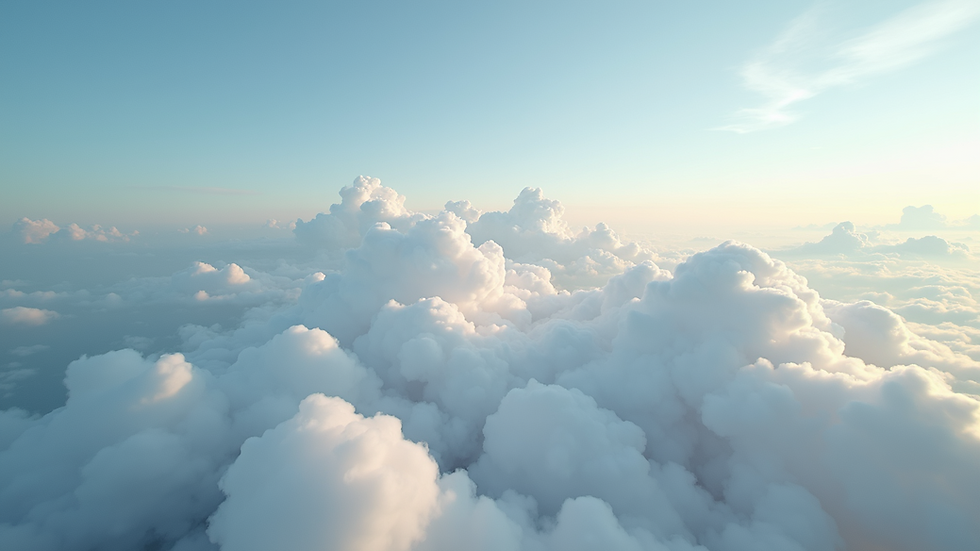 High angle view of a cloud landscape representing serverless architecture