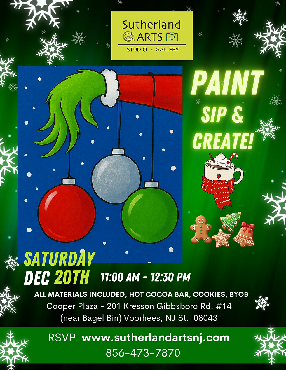 Sip-N-Paint Grinch Saturday (Hot Cocoa and Cookies Included)