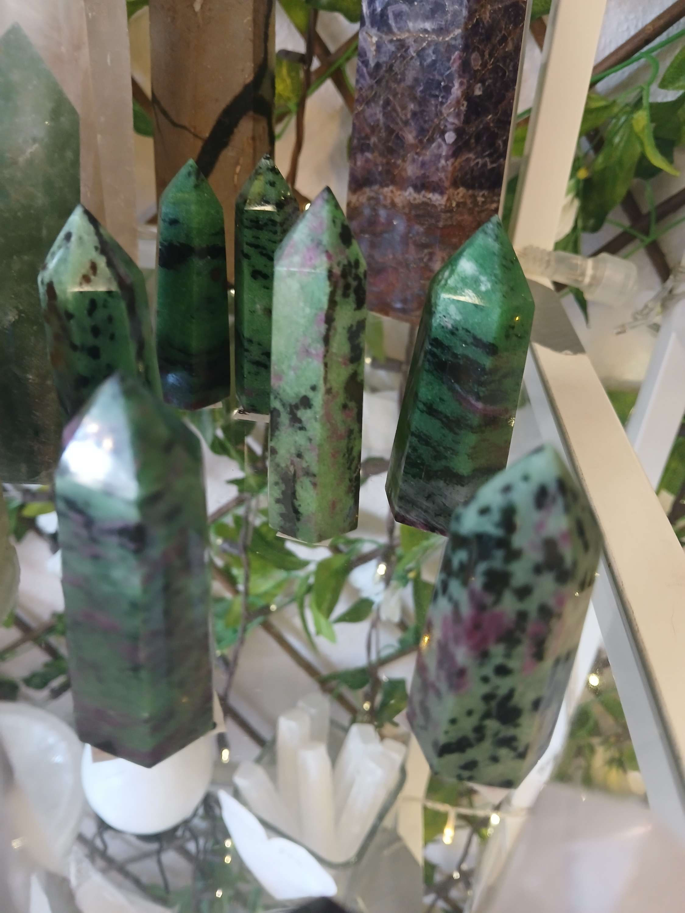 Ruby in zoisite crystal tower