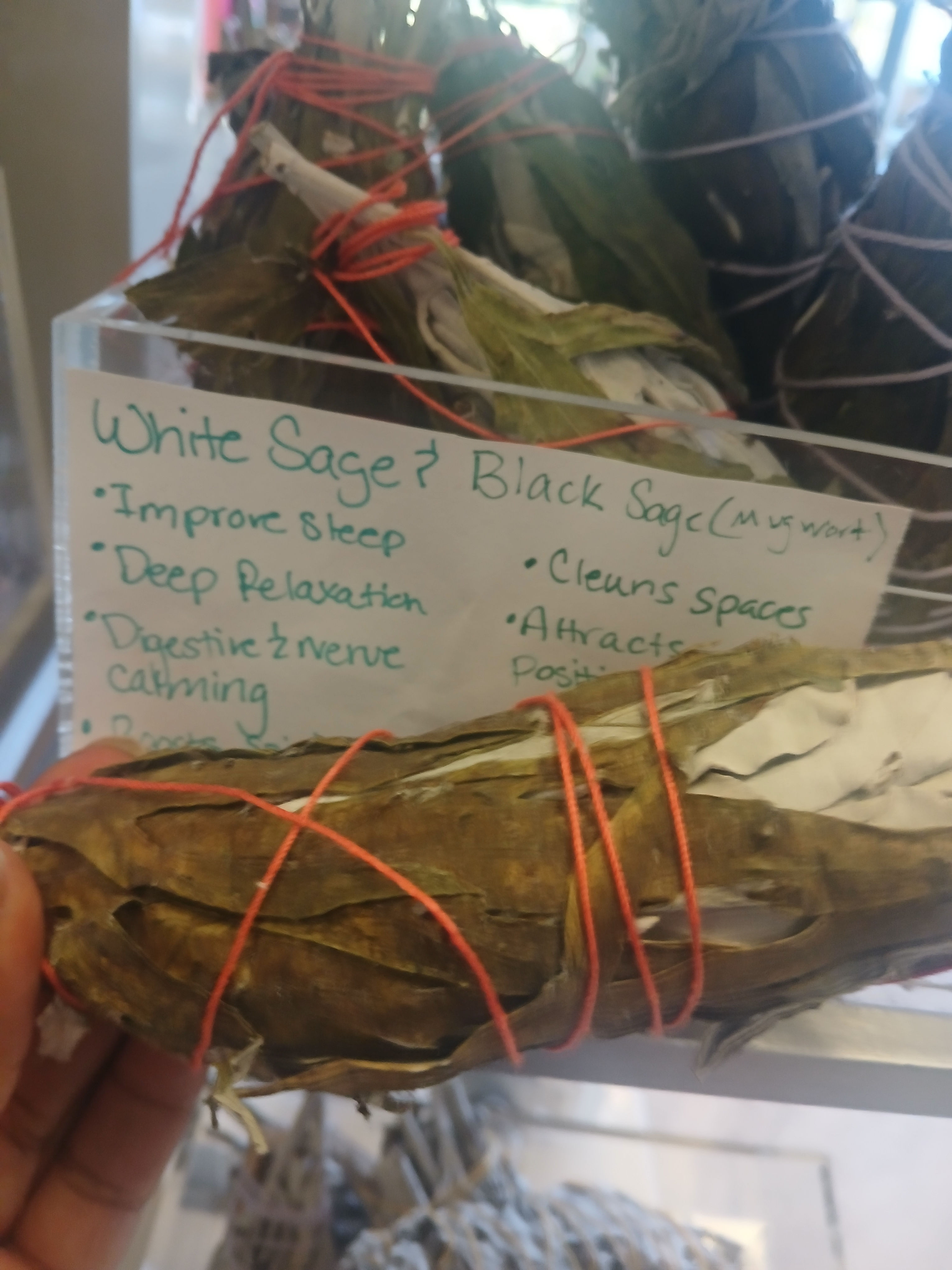 White and black (mugwort) sage