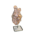 pink amethyst crystal on stand