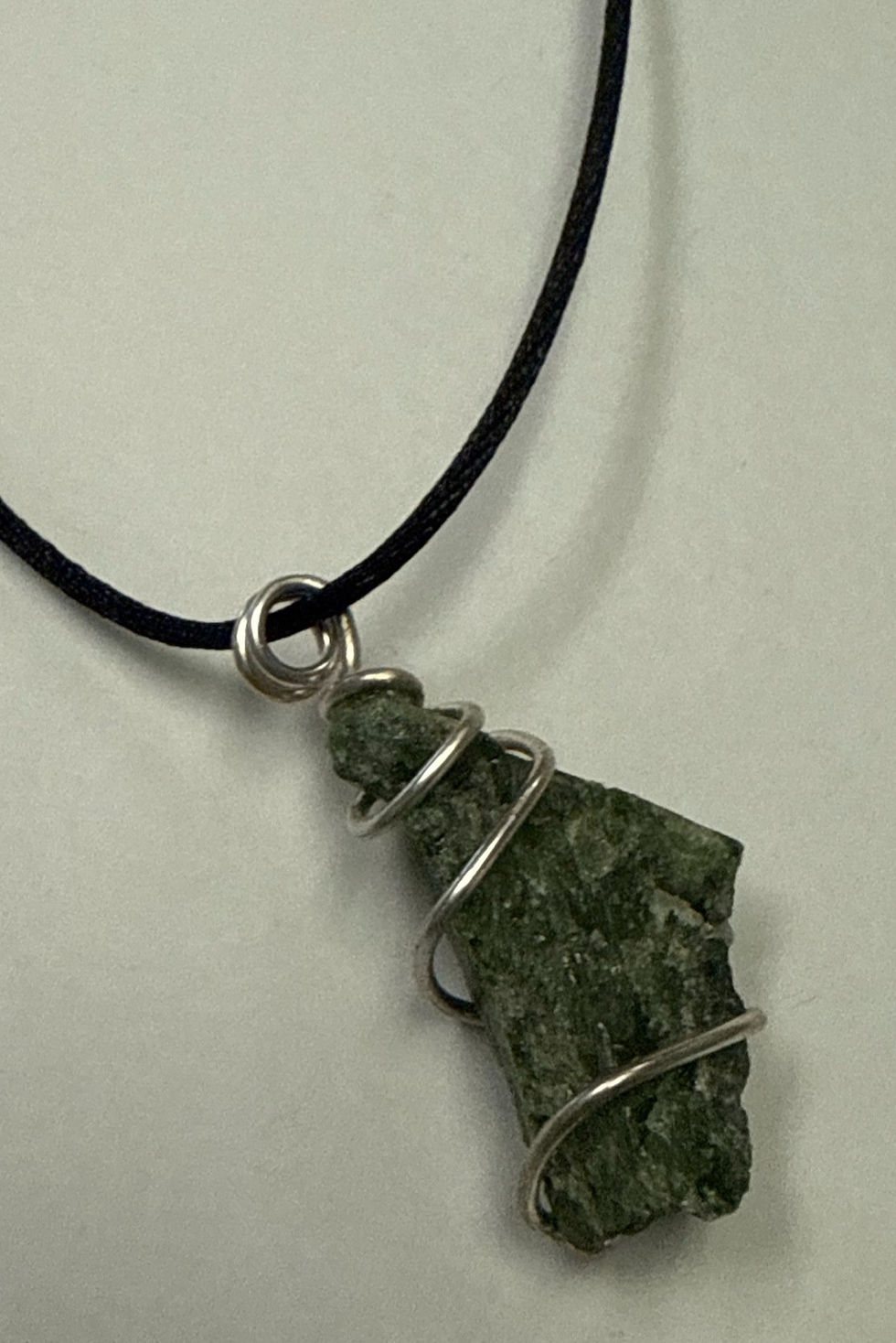 Epidote Hand wrapped crystal necklace