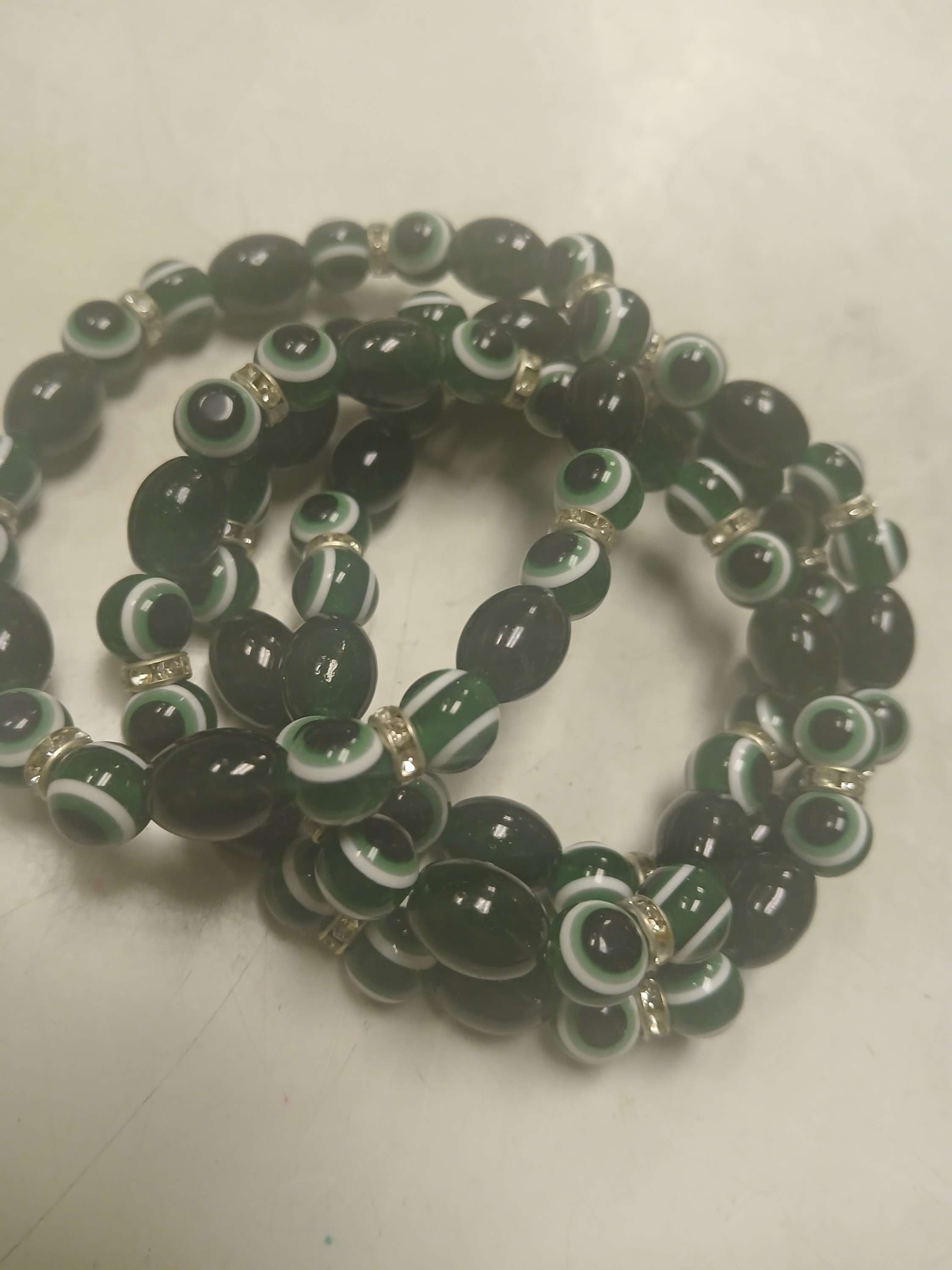 Green evil eye bracelet