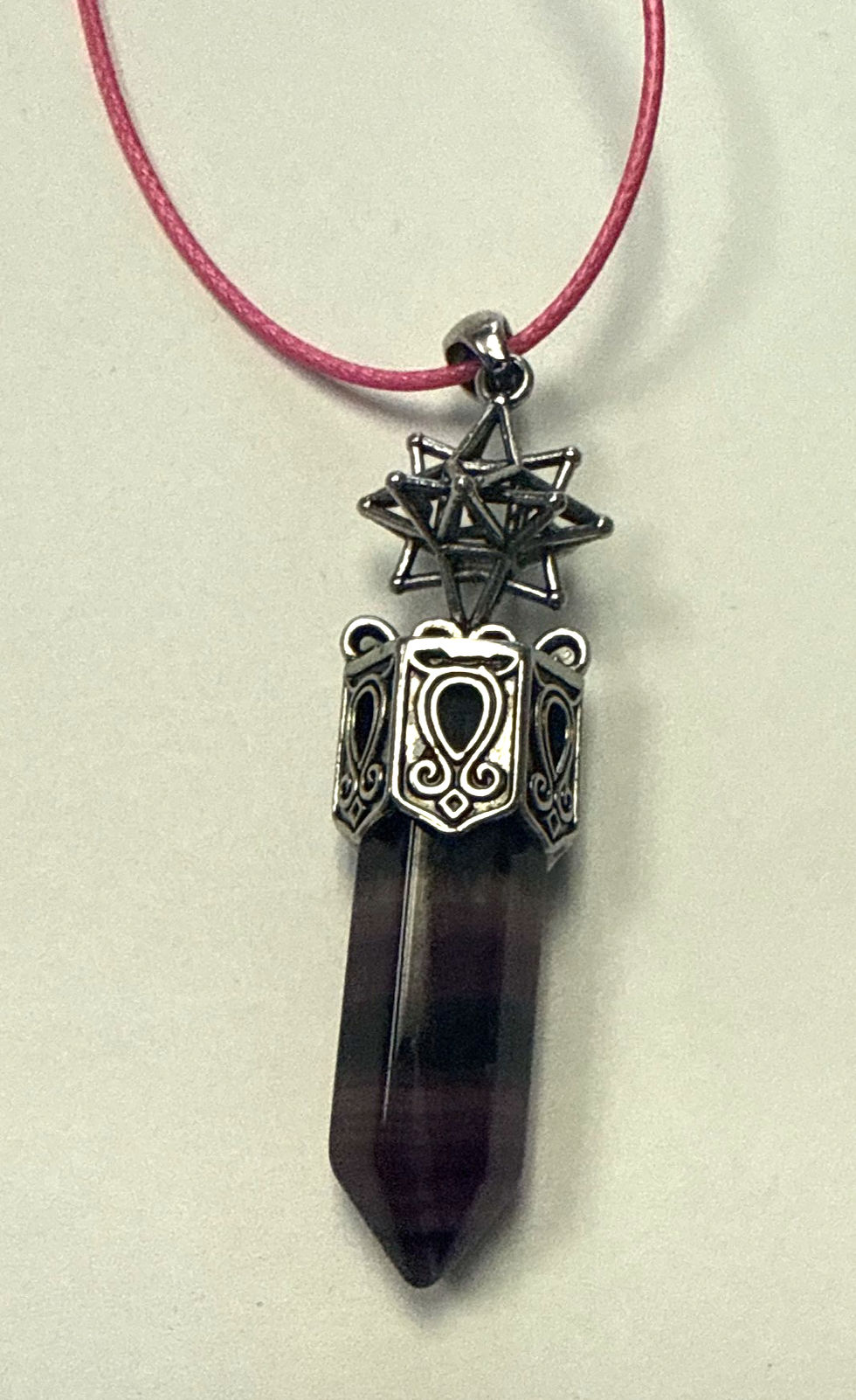 Fluorite Crystal Merkaba Star Necklace