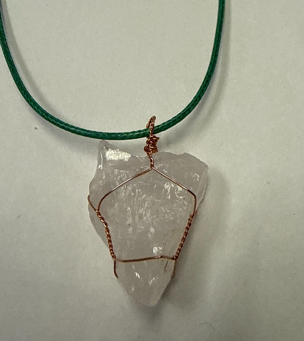 Quartz Hand wrapped crystal necklace