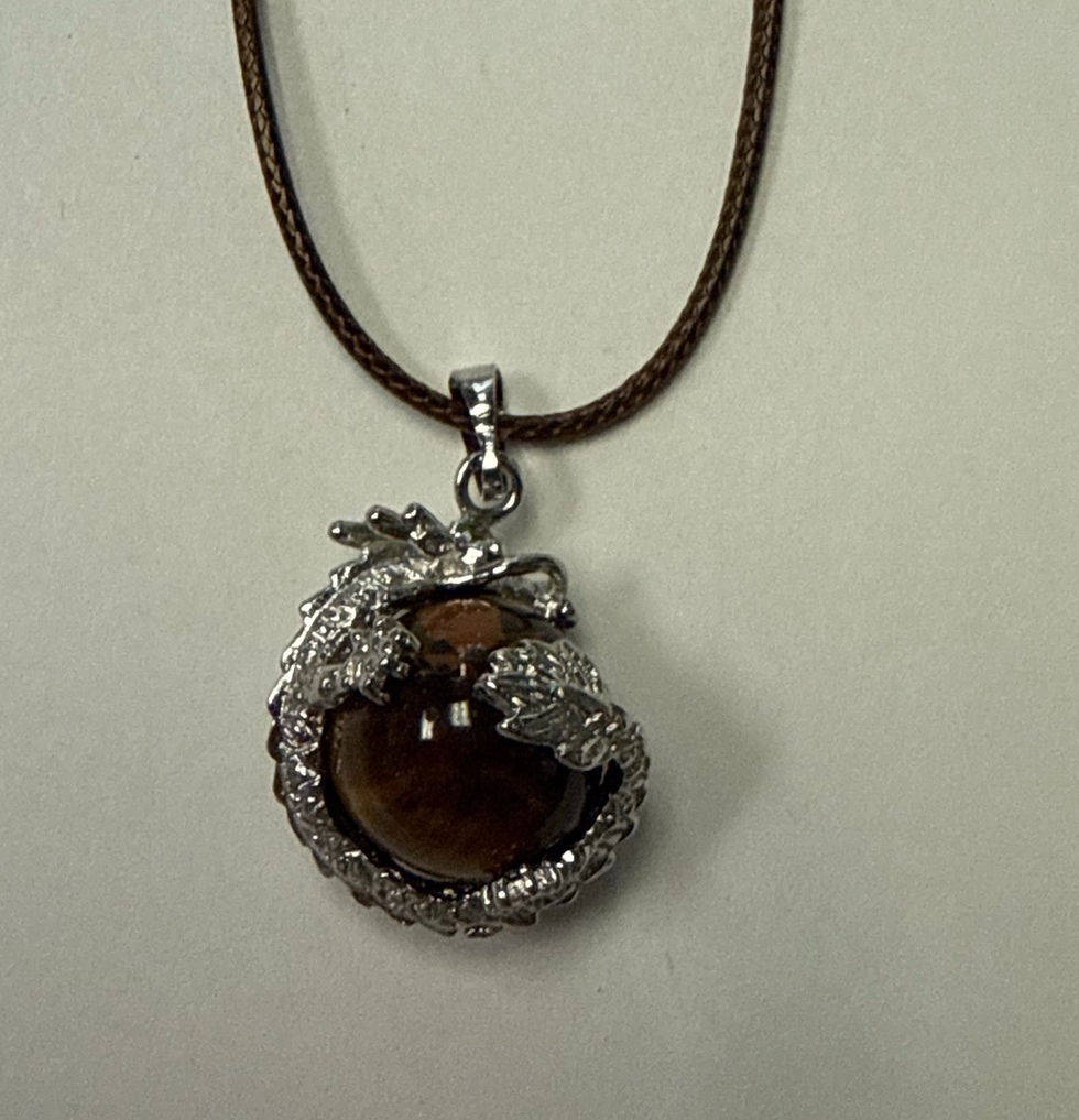 Tigers Eye Snake Ball Necklace