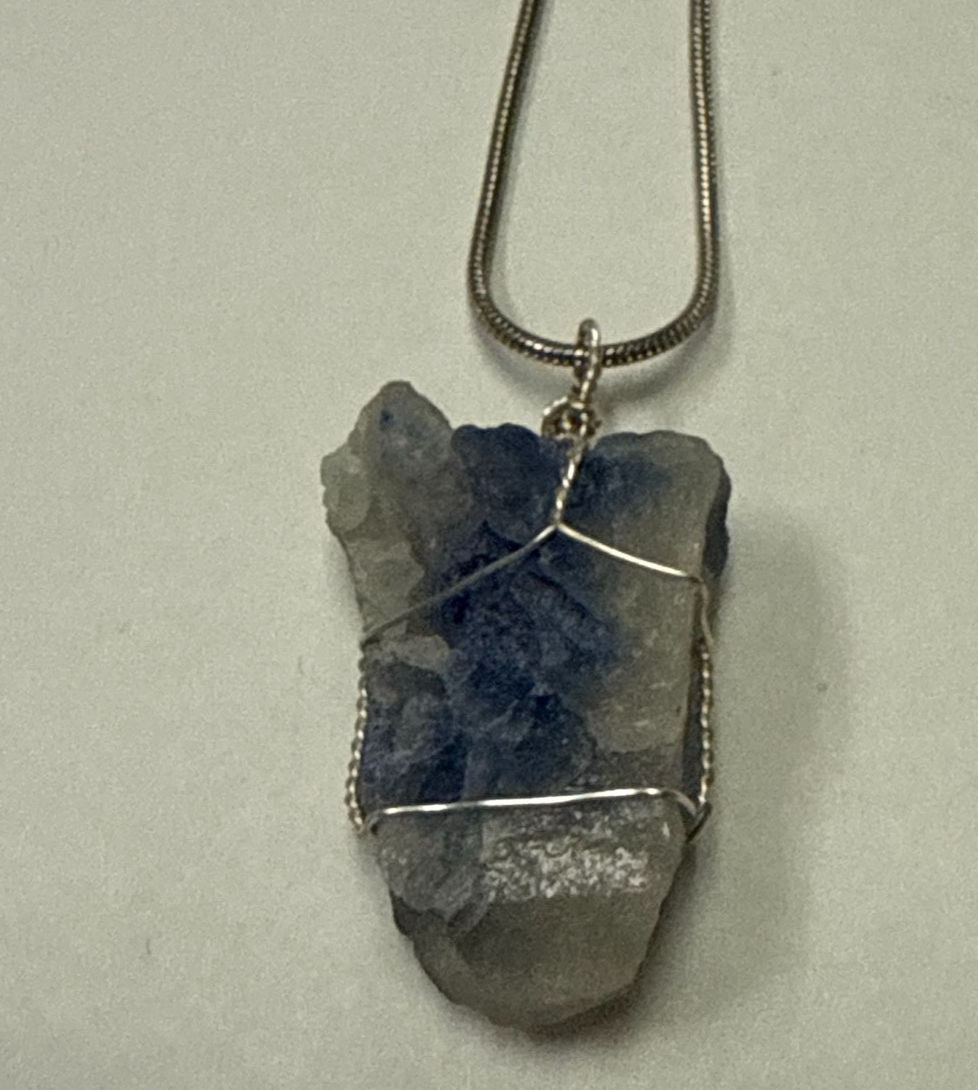 Dumortierite Hand wrapped crystal necklace