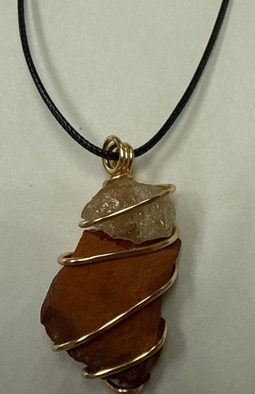 Ametrine& Red Jasper Hand wrapped crystal necklace